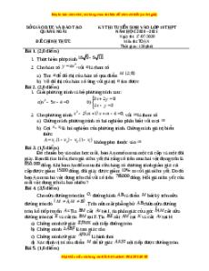 Đề thi vào 10 môn Toán tỉnh Quảng Ngãi (Hệ không chuyên) năm 2021