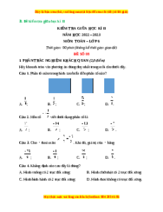 Đề thi giữa kì 2 Toán 6 Chân trời sáng tạo (Đề 8)