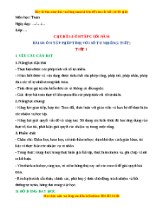Giáo án Ôn tập phép tính với số tự nhiên Toán lớp 4 Kết nối tri thức