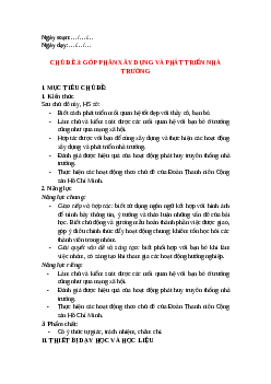Giáo án Chủ đề 3: Góp phần xây dựng và phát triển nhà trường HĐTN 11 Chân trời sáng tạo