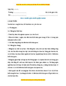 Giáo án Bài 3 Sinh học 12 Kết nối tri thức: Điều hoà biểu hiện gene