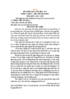 Đề thi cuối kì 1 Tiếng Việt lớp 5 Kết nối tri thức (Đề 5)