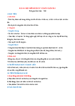 Giáo án Bài 10 Địa lí 7 Chân trời sáng tạo (2024): Dân cư, xã hội Châu Phi