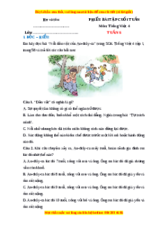 Bài tập cuối tuần Tiếng việt 4 Tuần 6 (có lời giải)