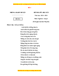 Đề thi giữa kì 1 Ngữ văn 6 Cánh diều (đề 5)