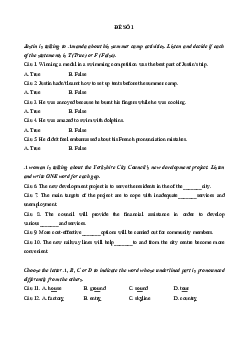 Bộ 3 đề thi giữa kì 1 Tiếng Anh 12 Bright có đáp án