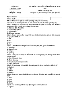 Bộ 6 đề thi giữa kì 2 Tin học 12 Kết nối tri thức có đáp án