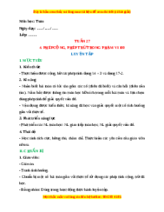 Giáo án Luyện tập Toán lớp 1 Cánh diều