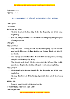 Giáo án Dao động tắt dần và hiện tượng cộng hưởng Vật lí 11 Chân trời sáng tạo