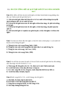 Trắc nghiệm Bài 13 Lịch sử 9: Tổng kết lịch sử thế giới 1945 đến nay