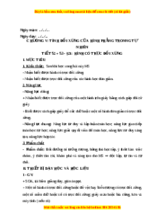 Giáo án Hình có trục đối xứng Toán 6 Kết nối tri thức