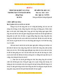 Đề thi cuối kì 1 Ngữ Văn 7 Chân trời sáng tạo (Đề 11)