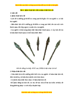 Lý thuyết Lịch sử 10 Chân trời sáng tạo Bài 1: Hiện thực lịch sử và nhận thức lịch sử
