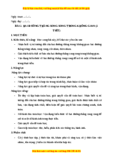 Giáo án Hai đường thẳng song song trong không gian Toán 11 Cánh diều