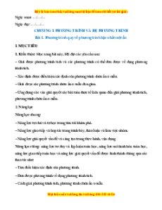 Giáo án Toán 9 Chân trời sáng tạo Học kì 1