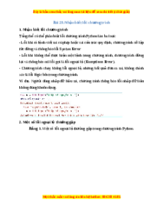 Lý thuyết Tin học 10 Kết nối tri thức Bài 29: Nhận biết lỗi chương trình