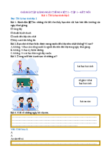 Bài tập hàng ngày Tiếng Việt lớp 2 Kết nối tri thức Học kì 1