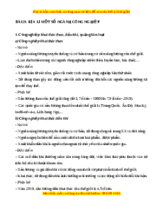 Lý thuyết Bài 29 Địa lý 10 Chân trời sáng tạo: Địa lí một số ngành công nghiệp