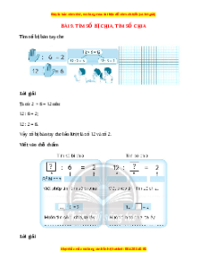 VBT Toán lớp 3 Bài 9 (Chân trời sáng tạo): Tìm số bị chia, tìm số chia