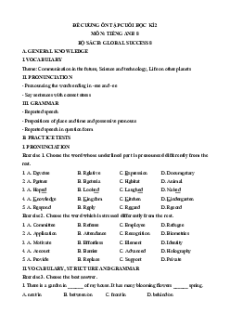 Đề cương ôn tập Cuối kì 2 Tiếng Anh 8 Global Success