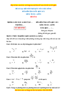 Đề thi giữa kì 2 Toán 8 Kết nối tri thức (Đề 1)