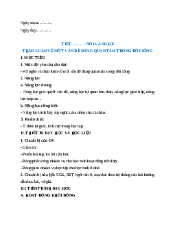 Giáo án Thảo luận về một vấn đề đáng quan tâm trong đời sống Ngữ Văn 9 Cánh diều