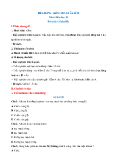 Đề cương Hóa học 11 Giữa kì 2 Cánh diều (có lời giải)