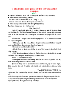 Bộ 10 đề thi giữa kì 2 Tiếng Việt lớp 3 Chân trời sáng tạo có đáp án