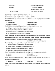 Đề thi giữa kì 1 Lịch sử 12 Chân trời sáng tạo 2024 (Đề 1)