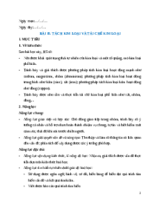 Giáo án Bài 15 Hóa học 12 Cánh Diều: Tách kim loại và tái chế kim loại