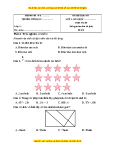 Đề thi cuối kì 1 Toán lớp 3 Cánh diều - Đề 6