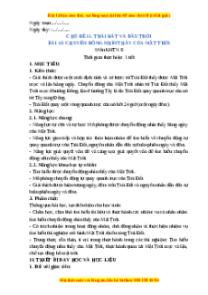 Giáo án Chuyển động nhìn thấy của Mặt Trời KHTN 6 Chân trời sáng tạo