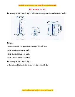 VBT Toán lớp 3 Bài 46 (Cánh diều): Mi-li-lít