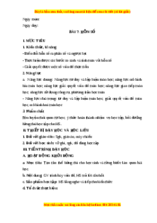 Giáo án Hỗn số Toán 6 Chân trời sáng tạo