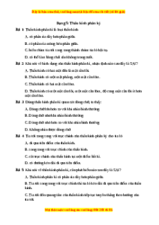 Trắc nghiệm Thấu kính phân kỳ Vật lí 9