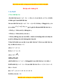 Tổng hợp lý thuyết Toán 10 Chân trời sáng tạo Chương 7