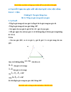Lý thuyết Bài 12: Tổng các góc trong một tam giác