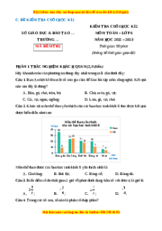 Đề thi cuối kì 2 Toán 6 Cánh diều (Đề 2)