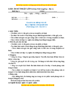 Giáo án Chủ đề Gia đình vui vẻ Bài 2 Mĩ thuật 4 Chân trời sáng tạo: Phong cảnh quê em