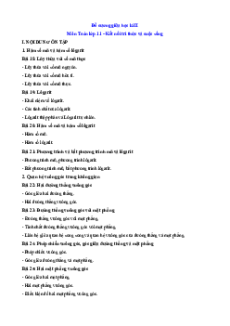 Đề cương ôn tập giữa kì 2 Toán 11 Kết nối tri thức