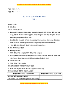 Giáo án Bài 15 Tiếng Việt lớp 4 Cánh diều: Ôn tập giữa học kì 2