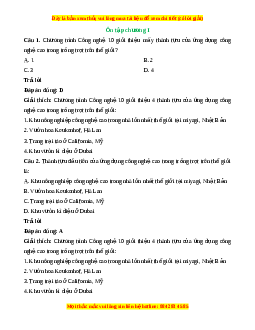 Trắc nghiệm tổng hợp Công nghệ 10 Chương 1