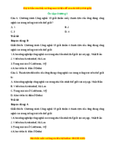 Trắc nghiệm tổng hợp Công nghệ 10 Chương 1