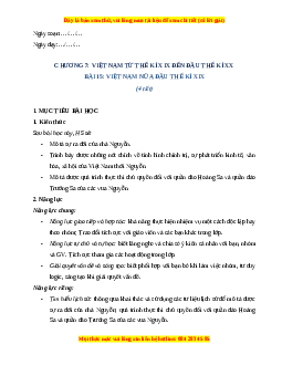 Giáo án Bài 15 Lịch sử 8 Cánh diều (2024): Việt Nam nửa đầu thế kỉ XIX