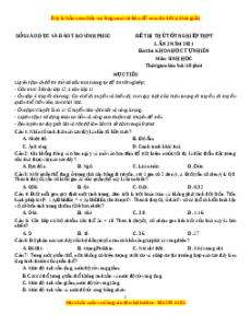 Đề thi thử Sinh Học Sở Vĩnh Phúc lần 2 năm 2021