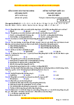 Đề thi thử THPT Hóa học Sở GDĐT Thái Bình năm 2023