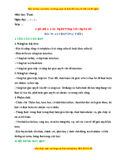 Giáo án Luyện tập Toán lớp 4 Cánh diều