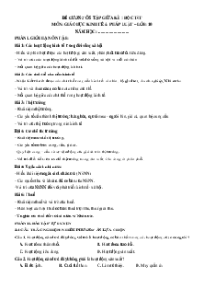 Đề cương ôn tập giữa học kì 1 Kinh tế pháp luật 10 Chân trời sáng tạo