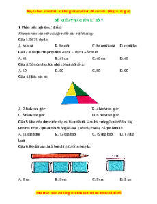Đề thi giữa kì 2 Toán lớp 1 Kết nối tri thức - Đề 7