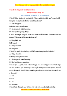 Bộ trắc nghiệm Tin học 10 Cánh diều (có đáp án)